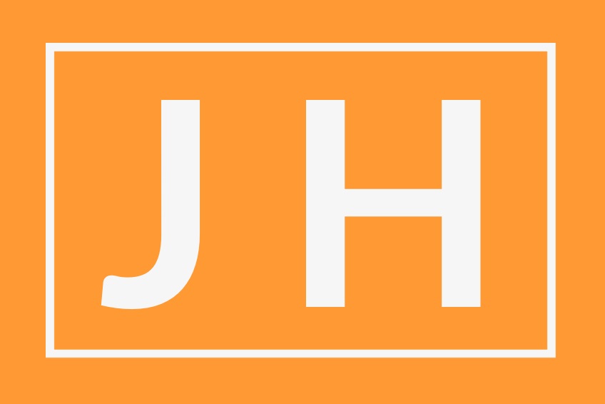 an orange logo with the initials J H